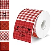YEGAWEN Valentine's Day Thermal Labels Stickers 2" x 2", Self-Adhesive Waterproof Square Christmas Direct Thermal Labels Stickers, Perforation Line Design- 300 Sheets