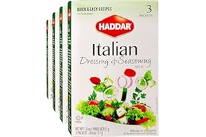 Haddar, Gluten Free Italian Dressing & Seasoning Mix 1.8oz, 4 Pack (12 Packets) For Seasoning and Salad Dressing