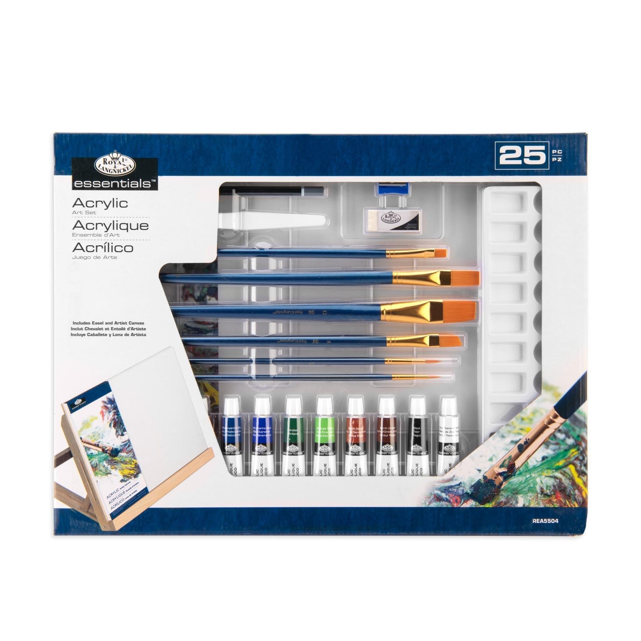 Royal Brush Flat Easel Art Set Large Acrylic 25-Piece