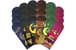 KYMY 24pcs Eid Mubarak Money Envelopes, Muslim Ramadan Cash Envelopes, Islamic Money Gift Card Holders for for Eid Mubarak, Eid al-Fitr, Eid al-Adha Birthday Wedding Baby Shower Anniversary