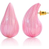 LAYWAF Big Hoop Earrings for Women Trendy, Teardrop Dangle Earrings Jewelry, Hypoallergenic 22K Gold Plated Stainless Steel Posts, Nickel Free Chunky Stud Earrings, Designer Duped Jewelry