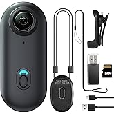 Meoilkolnm 4K 128GB Mini Body Camera, Wearable Action Body Cam, Thumb Size Hands Free Recording Body Worn Camera, Premium Portable Camcorder Mount Anywhere for Pet Walking, Work, Travel (Black)