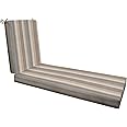 Honeycomb Outdoor Chaise, 22.5" W x 70" L, Stripe Taupe Chaise Patio Cushion