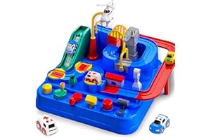 EPPO Race Track for Toddlers 3-5, Kids Race Track Toys for Boy Car Adventure Toy for 3 4 5 6 7 8 Years Old Boys Girls, 3 Mini Car Car Rescue Adventure Toys, Preschool Educational Car Games Gift Toys