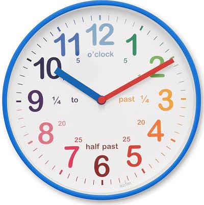 Acctim Wickford Kids Teaching Wall Clock Quartz Rainbow Dial 20cm