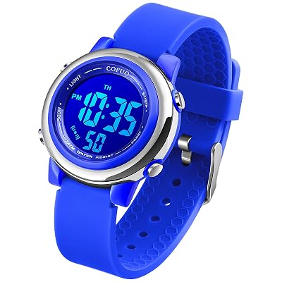 Kids Digital Sport Waterproof Watch for Girls Boys, Kid Sports Outdoor LED Electrical Watches with Luminous Alarm Stopwatch Child Wristwatch 3-12 Years
