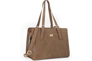 MINSONG Stylish Pet Carrier Purse Leather Bag for Small Dogs Cats Puppy,Airline Approved Soft-Sided Carriers (Vintage Brown)