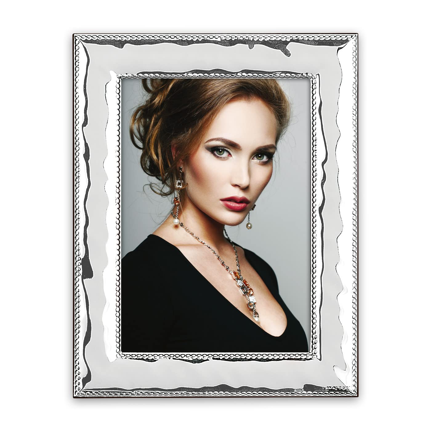 LARINO Table Frame in Silver Plated for photo 20x25, Positionable Horizontally. Silver Plated. Made in Italy