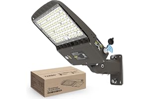 YARBO 220W LED Parking Lot Light 200W 180W Selectable, 35200LM (160LM/W) 5000K LED Shoebox Pole Lights, Dimmable Parking Lot Lights commercial with Dusk to Dawn Photocell, Arm & Slip Fitter in 1 Mount