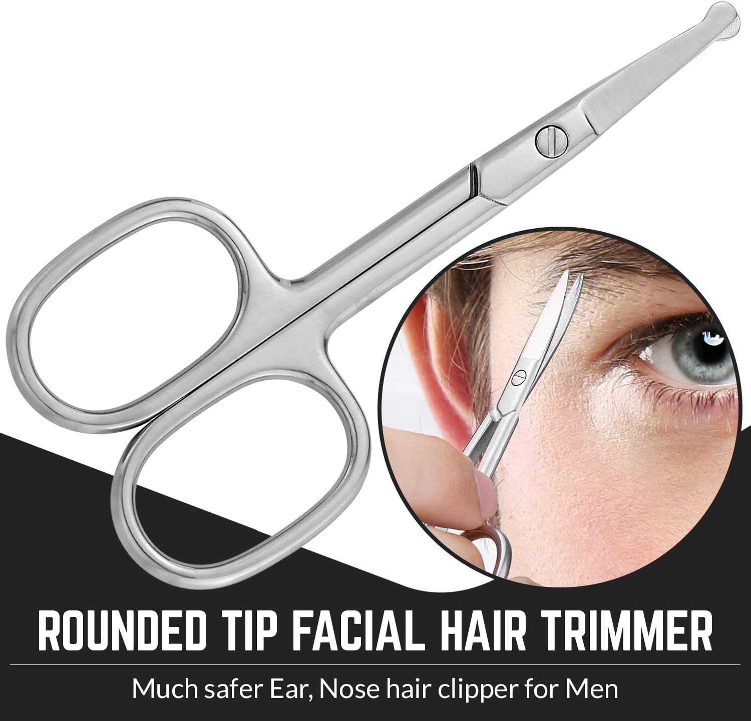 Stainless Steel Grooming Scissors, Eyebrow Scissor, Beard & Mustache Trimming Set - Image 5