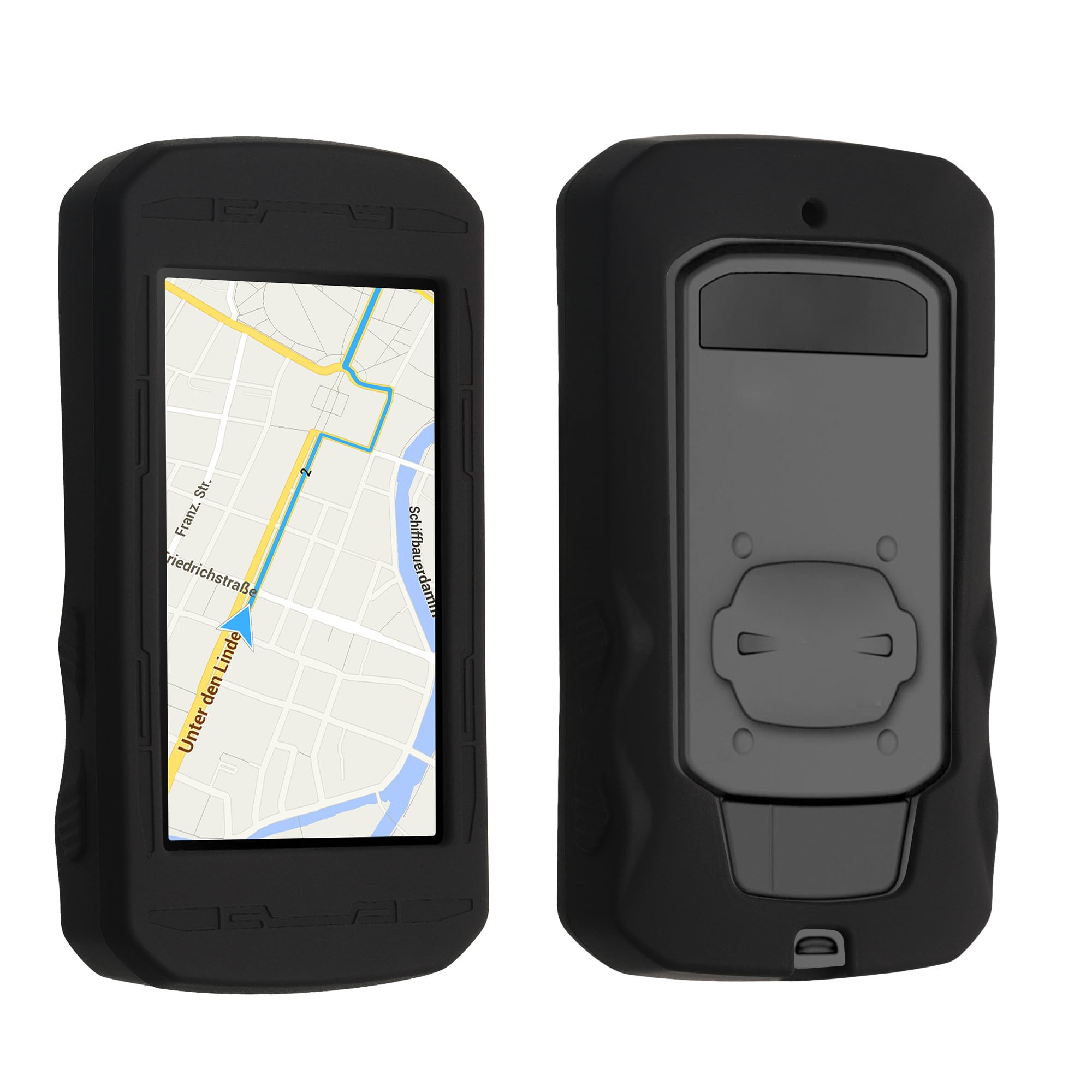 kwmobile Silicone Case Compatible with Bryton Rider 750 - Case Soft Bike GPS Protector Bumper - Black