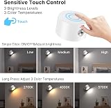 Mexllex 2PCS LED Wall Light Indoor 360° Rotatable USB Rechargeable Lamp view 2