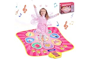 HAOYEGUOJI Dance Mat, Music Mat Toys for 3-12 Year Old Kids, With 9 Game Modes, 3 Challenge Levels, Dance Mat with Built-in Music, Gifts for 3 4 5 6 7 8 9 10+ Year Old Girl, Christmas & Birthday Must-Have
