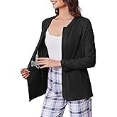 Deyeek Mastectomy Shirts with Drain Pockets Post Shoulder Surgery Tops for Women Chemo Port Long Sleeve with Zippers