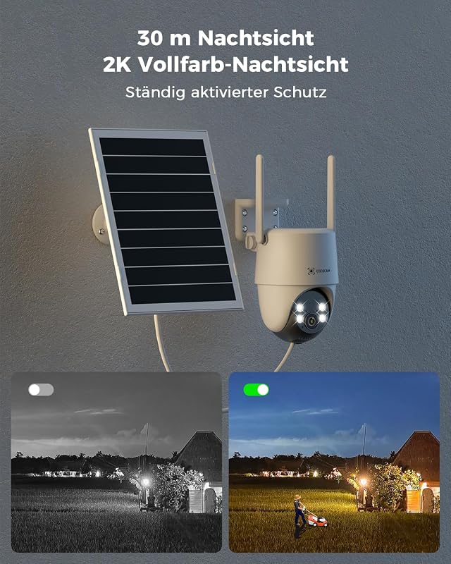 24/7 Aufnahme AOV 4G LTE Überwachungskamera mit SIM Karte Aussen