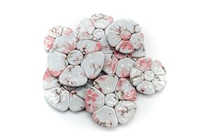 EDFLIFE Glazed Ceramic Mosaic Tiles for Crafts, 209g Flower Porcelain Mosaic Tiles for Crafts, Flora Pattern China Tiles for Mosaic Art Projects and Outdoor Decorations (Pink Flower)