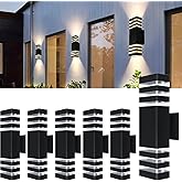 Alicosoty 6Pack 15inch LED Square Up & Down Wall Lights,14W Outdoor Wall Light 4000K Day White Aluminum Body Waterproof IP65 LED Exterior Light Fixtures Wall Mount for House Patio Garage Garden.