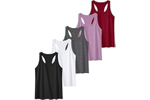 TELALEO 6 or 5 Pack Workout Tank Tops for Women, Athletic Racerback Sports Tank Tops, Compression Sleeveless Dry Fit Shirts
