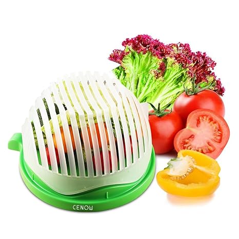 Cenow Salatschneider, 60 Sekunden Salatschneider Food Grade ABS Bequem für Hacken Gemüse, Obst, Fleisch in 60-Sekunden-Einsat