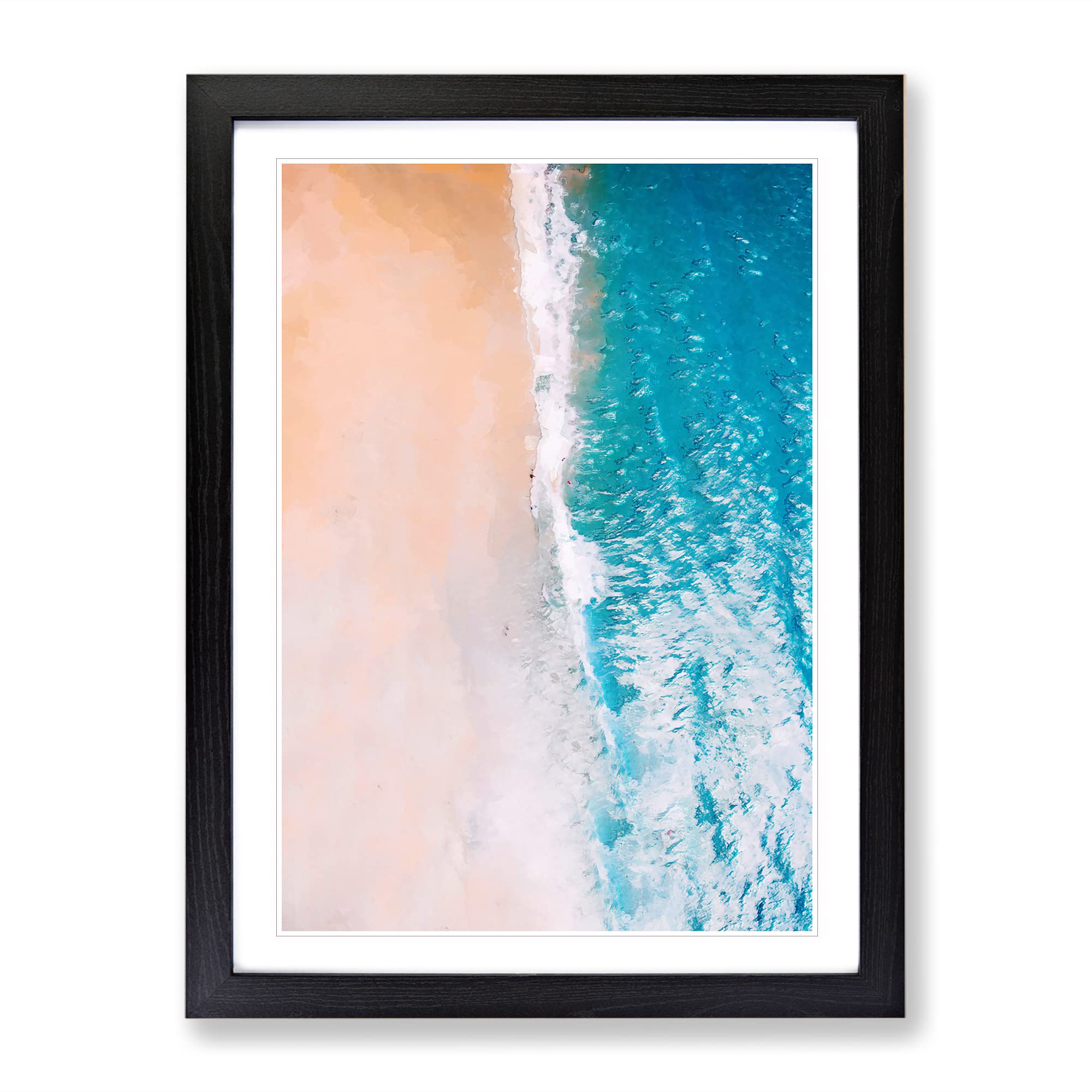 Rainbow Beach In Brisbane Australia Modern Framed Wall Art Print, Ready to Hang Picture for Living Room Bedroom Home Office Décor, Black A3 (34 x 46 cm)