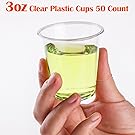 Golden Apple, 3 oz clear plastic cups. Disposable Mini Cups Hard Plastic Cups, Plastic Shot Glasses, Jello Shot Party Tumblers – 50 count. BPA Free.