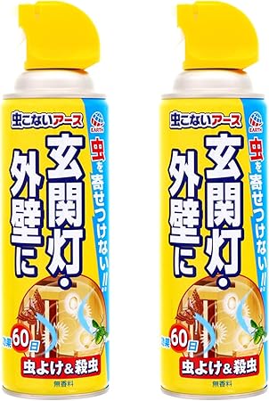 Amazon 虫こないアース 虫除けスプレー 玄関灯 外壁に 450ml 2個セット 虫こないアース 虫除け 忌避用品