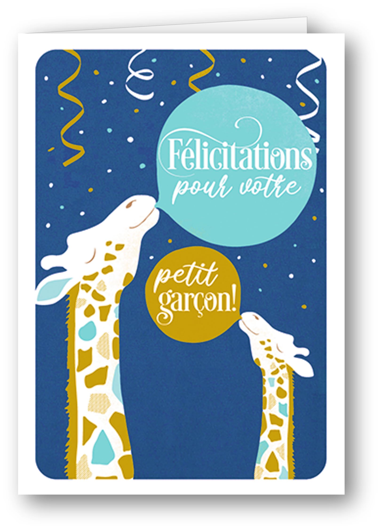 Editions Cely CONGRATULATIONS BIRTH BABY BOY - Velvet touch - gold gilding - embossed embossing - envelope included - Size 12 x 17 cm - premium card