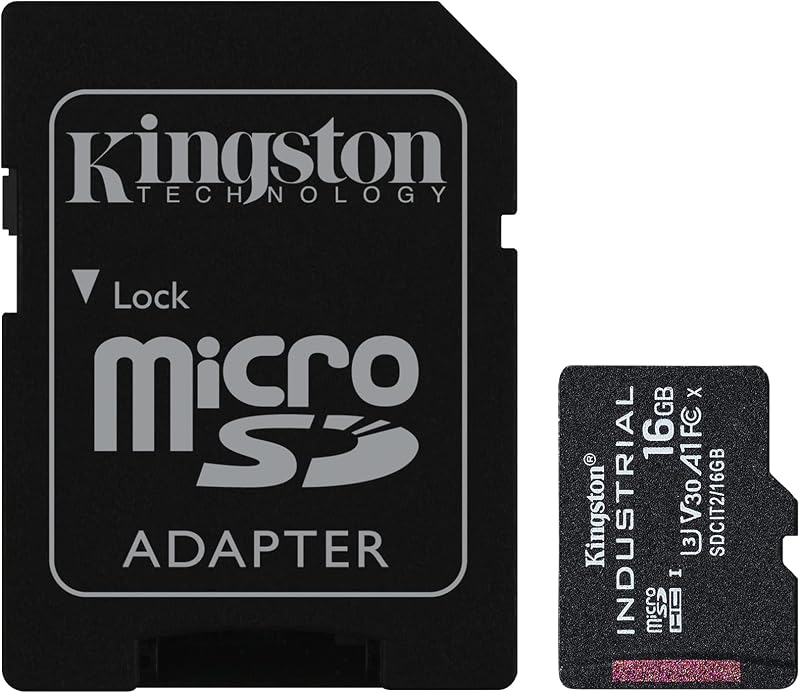 Kingston Industrial microSDHC 16GB C10 A1 pSLC Card w/ SD Adapter