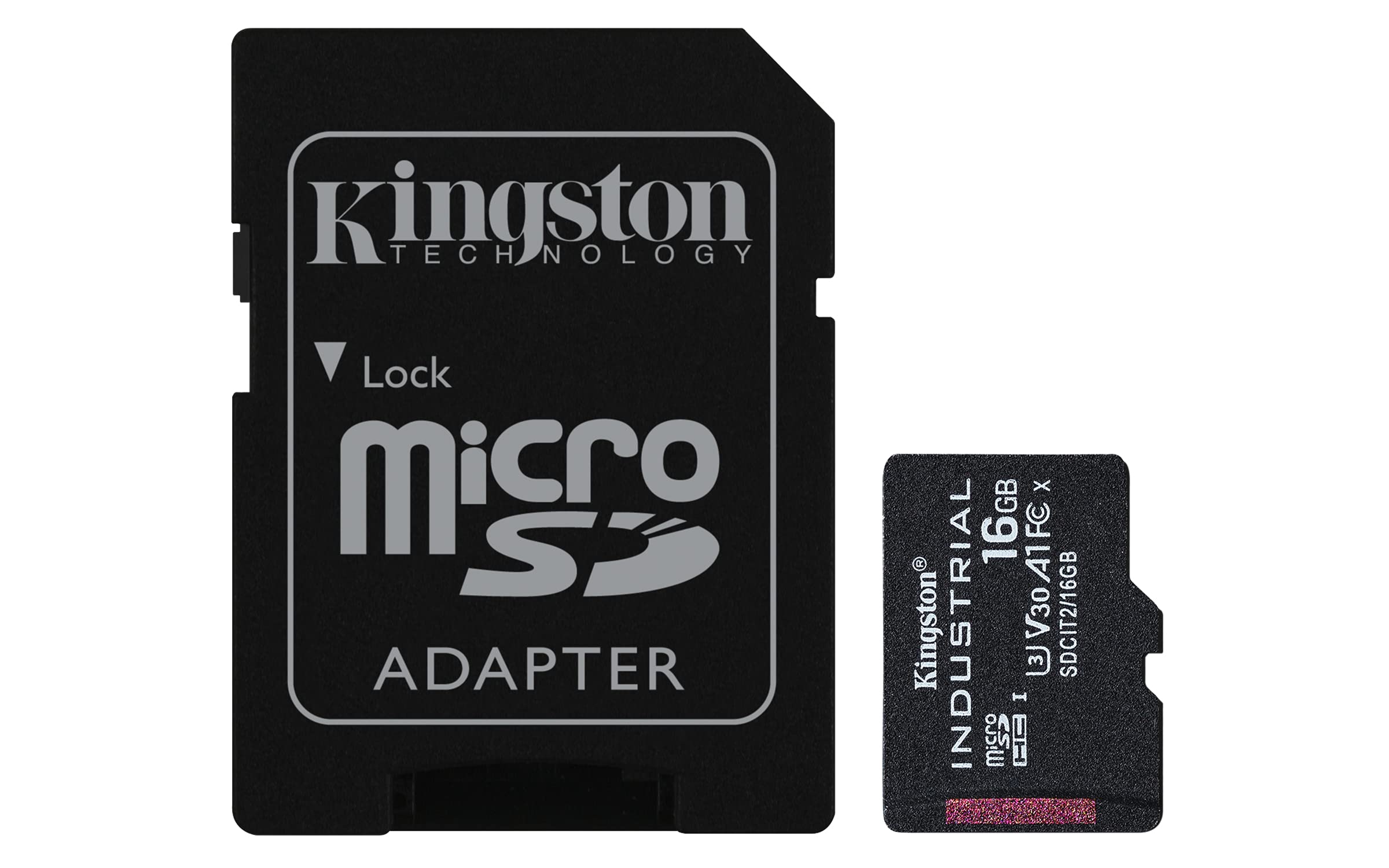 Kingston Industrial microSD - 16GB microSDHC Industrial C10 A1 pSLC Card + SD Adapter - SDCIT2/16GB