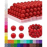 150PCS FIVEIZERO Silicone Beads 15mm for Keychain Making, Bulk Rubber Beads for DIY Crafts, Pens, Bracelets, and Necklaces.(Scarlet Red)