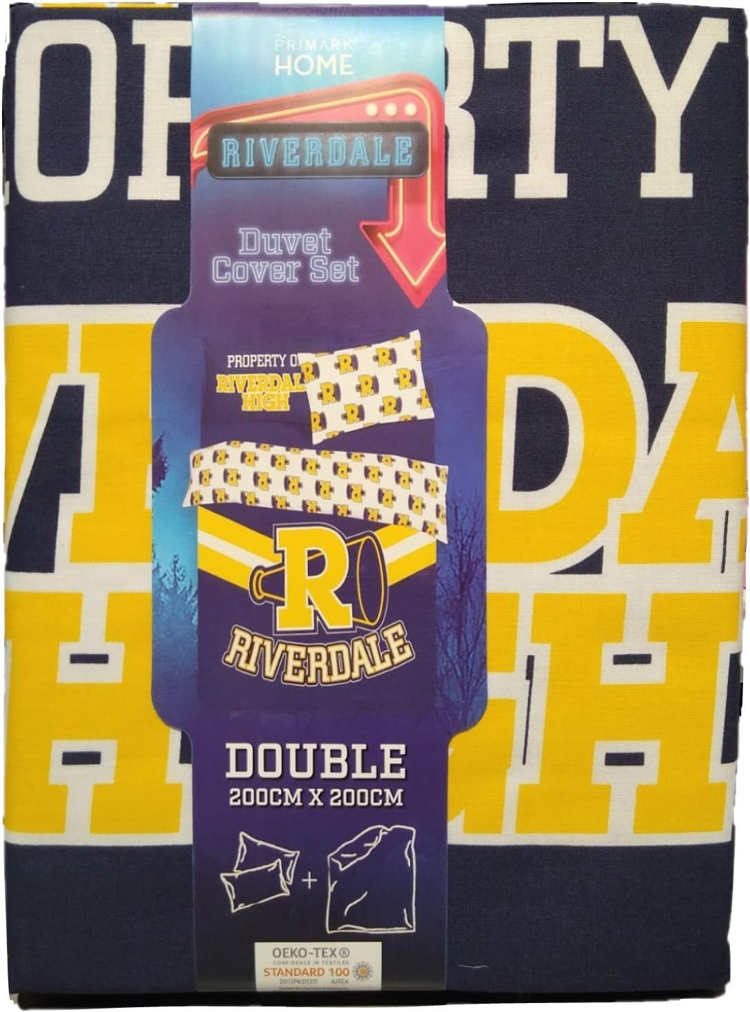 Primark StorePrimark Store Riverdale Single or Double Reversible Duvet Cover Set with Slogan Pillow Case and Duvet Cover (Double)