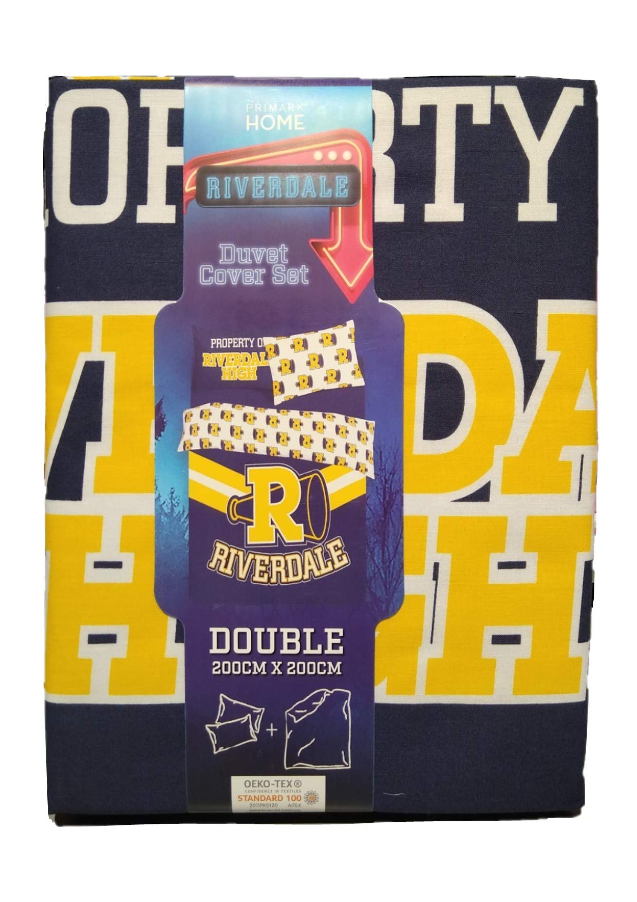 Primark StorePrimark Store Riverdale Single or Double Reversible Duvet Cover Set with Slogan Pillow Case and Duvet Cover (Double)