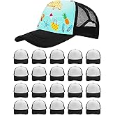 Fingertip WD 20 Pack Sublimation Blank Cap Trucker Fashion Sublimation Blank Baseball Cap,Adjustable Mesh Baseball Hat