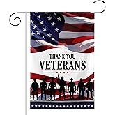 Thank You Veterans Garden Flags 12x18 Double Sided Memorial Day Veterans Day 4th of July Patriotic Garden Flag for Farmhouse Holiday Yard Outdoor Decorations