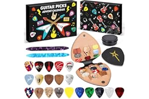 2025 Guitar Picks Advent Calendars, Guitar Player Christmas Countdown Calendar With 22 Picks And Pick Holder, Bass Ukulele Mu