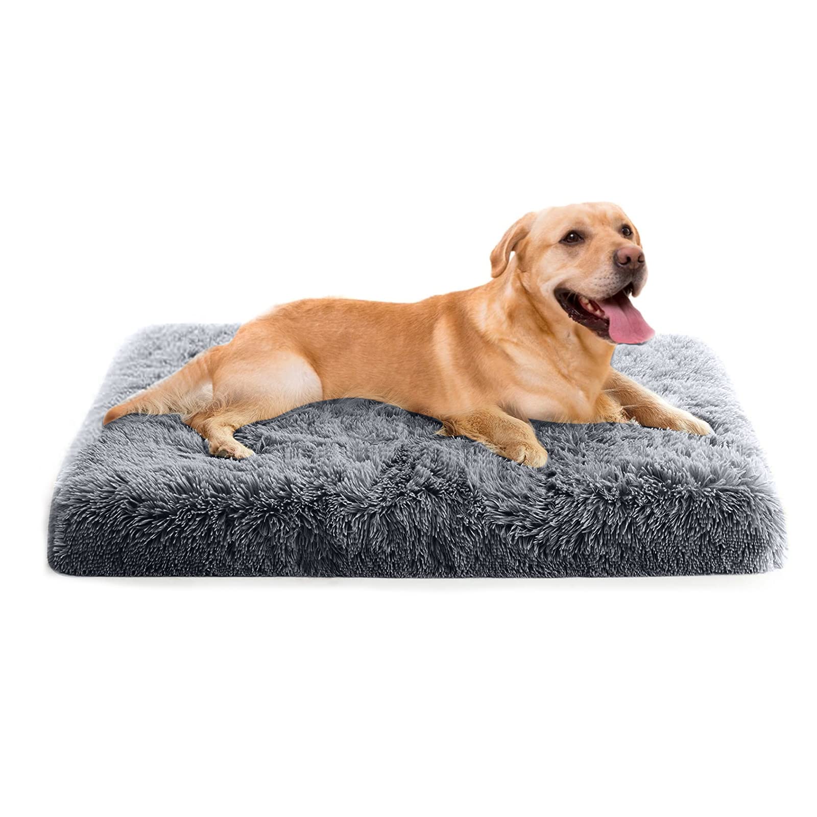 PETCUTE Dog Crate Mattress,Egg Crate Orthopedic Calming Pet Bed with Washable Removable Cover, Deluxe Plush Dog Mat with Anti-Slip Bottom,Ultra Soft Fluffy Pet Pillow Cushion,L