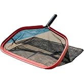 SKIMLITE MANUFACTURING Spartan 19.5" Pool Leaf Rake, Heavy Duty, Wide Mouth | 18&rdquo; Standard Mesh Bag, Full Length Leading Edge, Replaceable Components, Designed for Collecting Leaves, Dirt, Debris