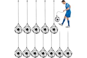 Windyun 12 Pcs Solo Soccer Kick Trainer Soccer Ball Net Bungee Training Juggling Net Soccer Training Equipment Soccer Kick Th