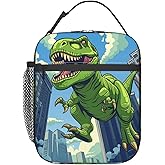 VANZEV Lunch Box for Women Men, Cartoon Cute Dinosaur Insulated Lunch Box Reusable Portable Lunch Bag Cooler Tote Waterproof Lunch Container for Office Picnic Work Travel Hiking