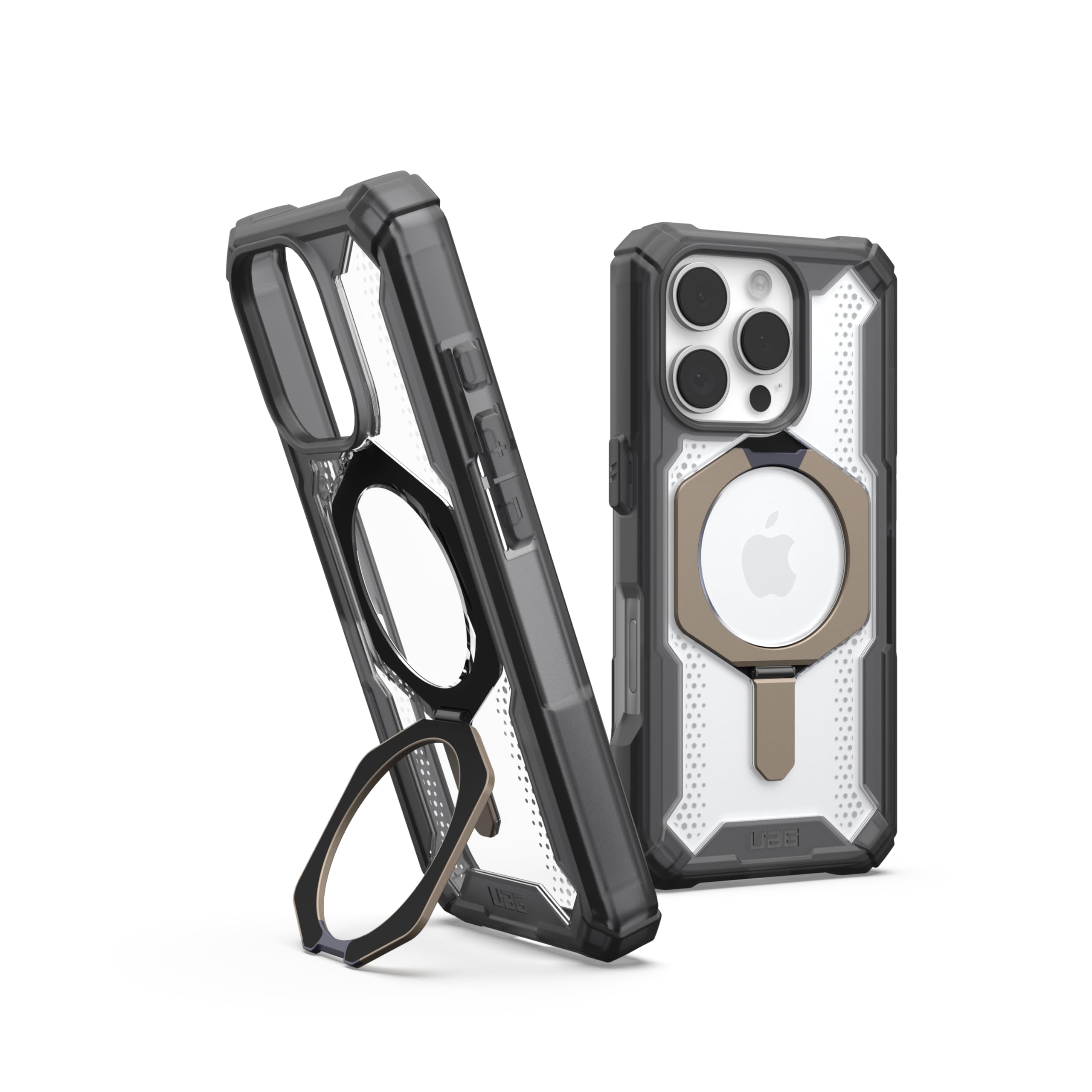URBAN ARMOR GEAR UAG Designed for iPhone 16 Pro Case 6.3" Plasma XTE - Compatible with MagSafe Charging & Kickstand Rugged Shockproof Anti-Slip Military Grade Protective Cover, Ash/Titanium