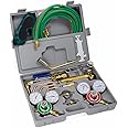 XtremepowerUS Oxy Acetylene Welding Cutting Torch Brazing with 3 Nozzle 15' ft Hose Gauge Regulator Set Carrying Case