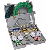 XtremepowerUS Oxygen Acetylene Welding Cutting Torch Kit, Oxy Acetylene Brazing Set with 3 Nozzles, 11.5FT Hose, CGA 540 Regulator Gauges, Safety Goggles &amp; Carrying Case