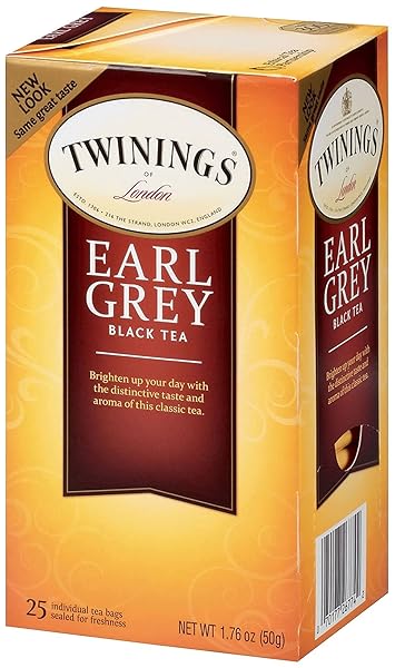 TWININGS EARL GREY BLACK TEA, 25 COUNT