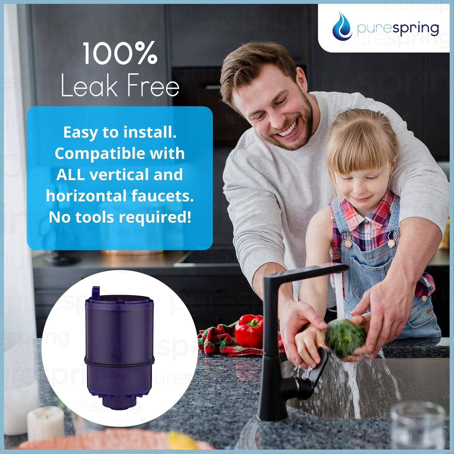 PureSpring 3 Pack Replacement for PUR RF-9999 Faucet Maxion Water Filter: Home & Kitchen