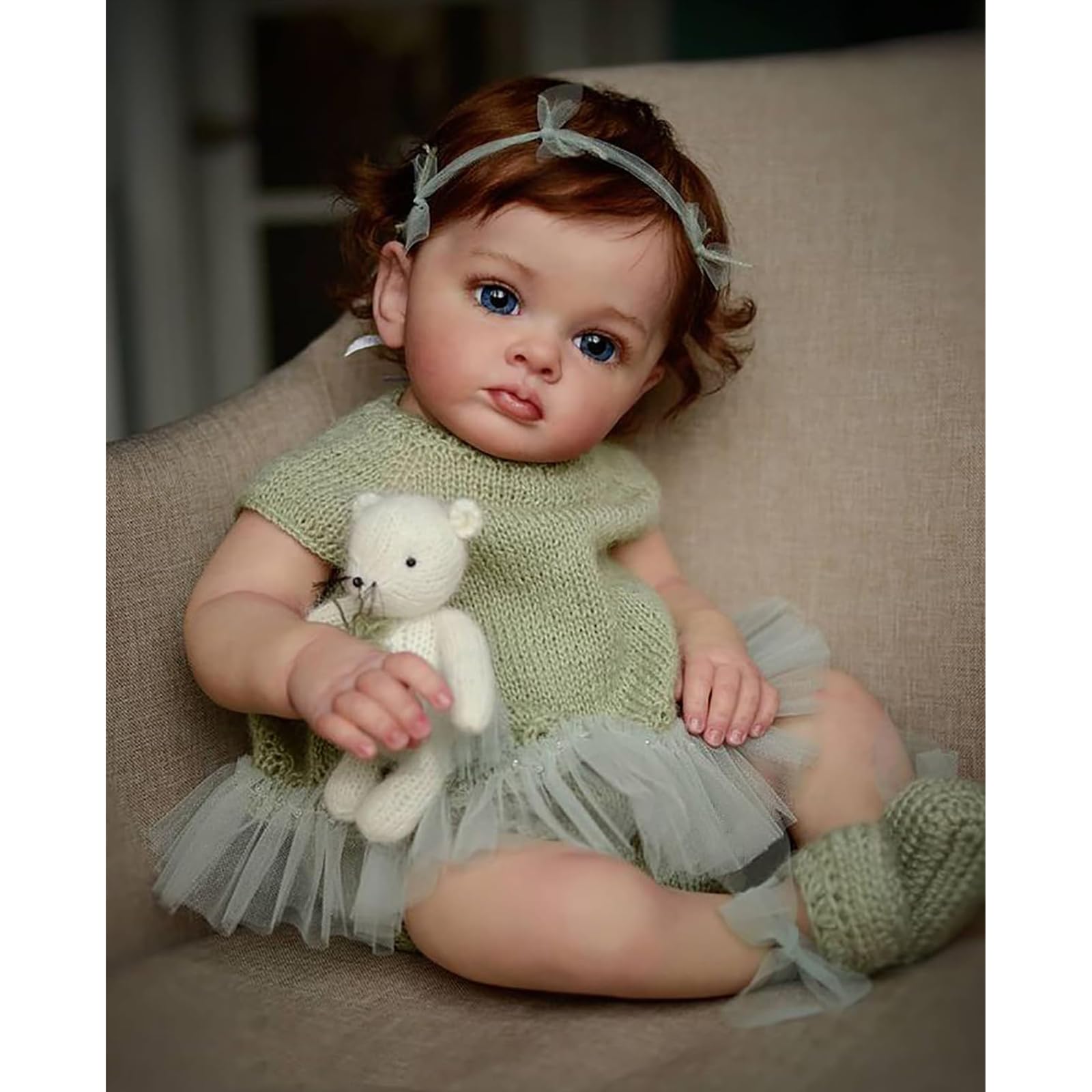 ZIYIUI Reborn Baby dolls Girl Lifelike Handmade Soft Silicone Vinyl Newborn Toy Looks Real 22 Inches 55cm Magnetic Mouth Baby Dolls Gift