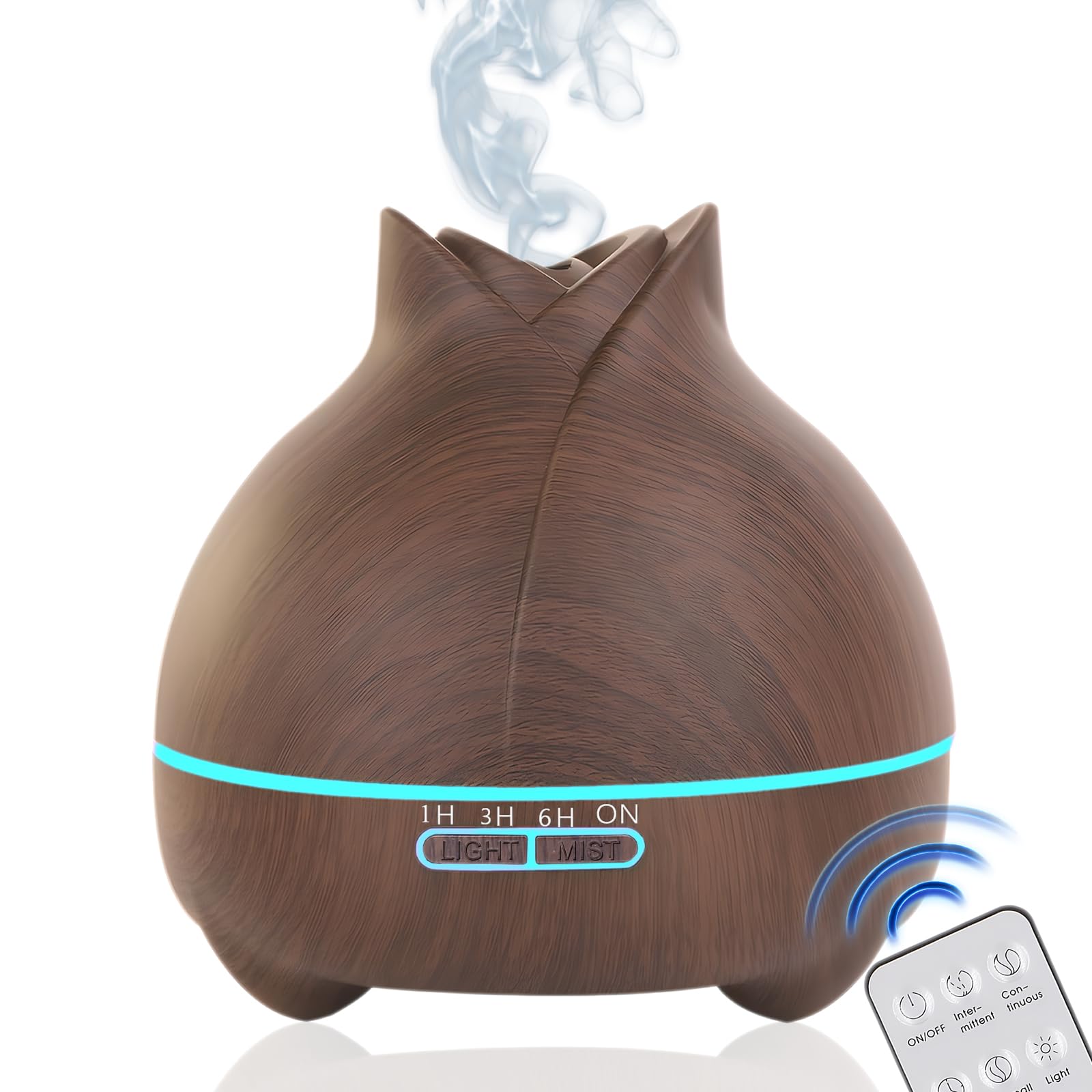 550ml Essential Oil Diffuser, Ultrasonic Aromatherapy Diffuser with 7 LED Light Models, Waterless Auto Shut-Off & 4 Timer for Large Room Home Office Baby Room Spa Yoga with Remote Control