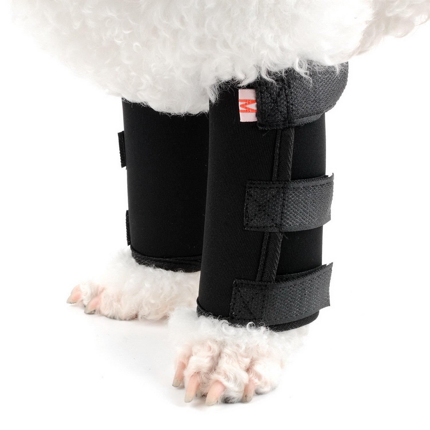 Zunea Dog Canine Front Leg Wrap Protective Brace 2Pack Pet Paw Compression Sleeve Protector Adjustable Wrist Support for Wound Injury Sprain Healing, Loss of Stability Caused by Arthritis - (Black, S)