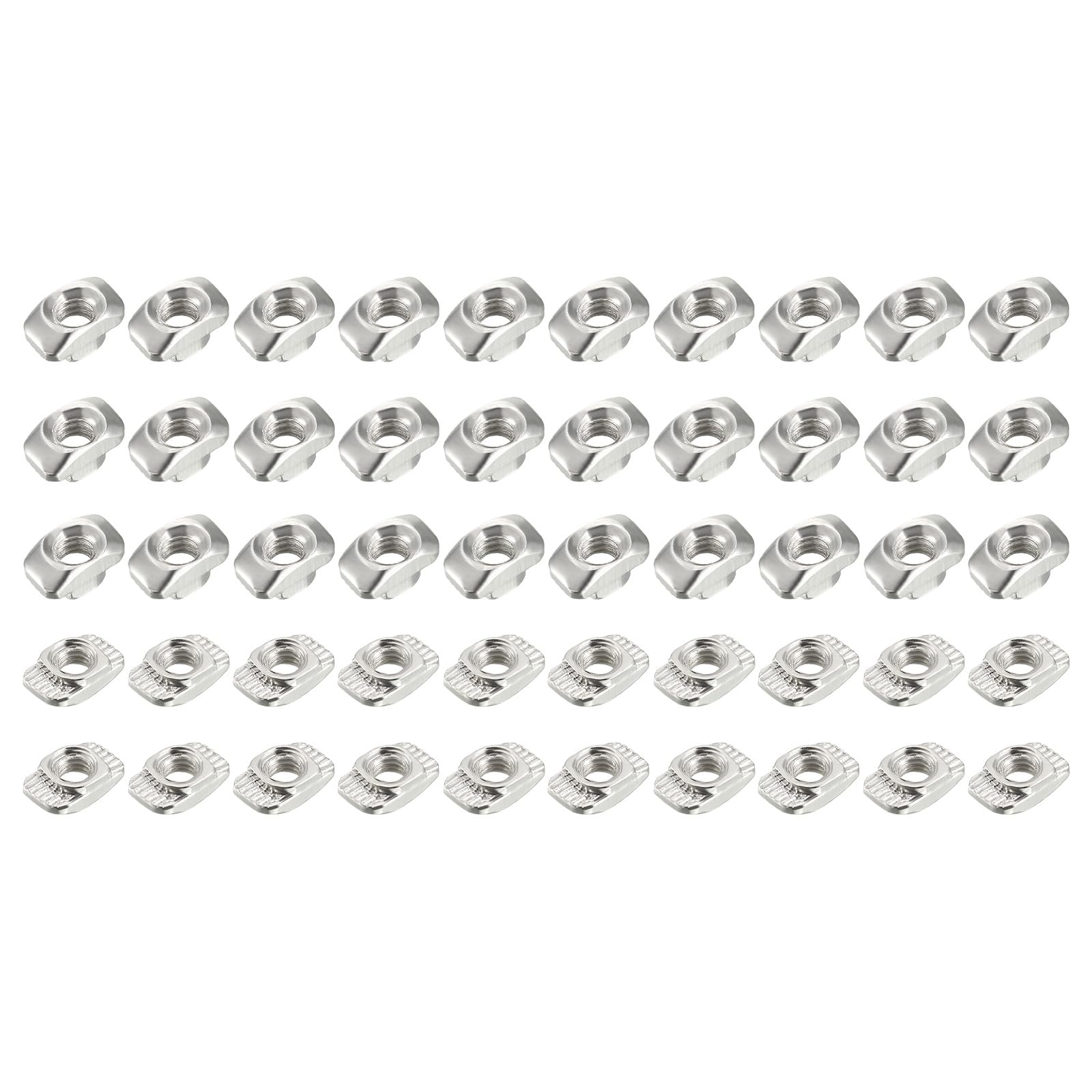 METALLIXITY Sliding T Slot Nuts (M4 Thread) 50pcs, Carbon Steel T-Slot Nut Hammer Head Fastener for 2020 Series Aluminum Extrusion Profile