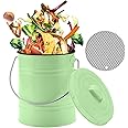 Compost Bin, LALASTAR Countertop Compost Bin with Lid, Kitchen Compost Container, Odorless Compost Bucket for Kitchen Food Waste with Carrying Handle, 1 Gallon, Green