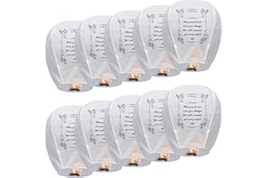 NULUPHU 10 Pack Chinese Paper Lanterns to Release Memorial [an Unforgettable Memory] for Festival Blessings,Memorial,Funeral